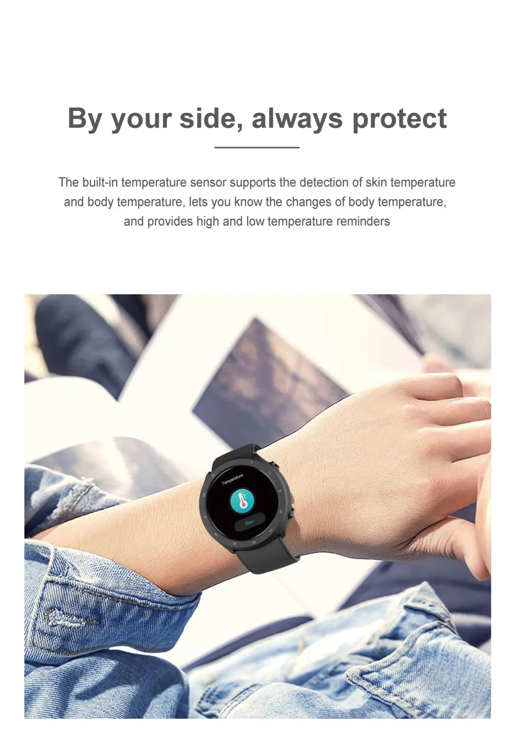 Smartwatch XW100 Measuring Blood Pressure Body Temperature Heart Rate Monitoring