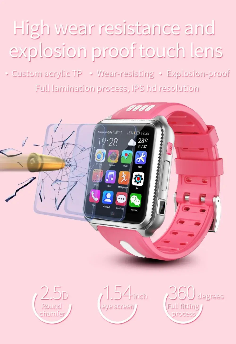 Smartwatch Android 4G GPS Location SIM Card Anti-lost Student kids watch