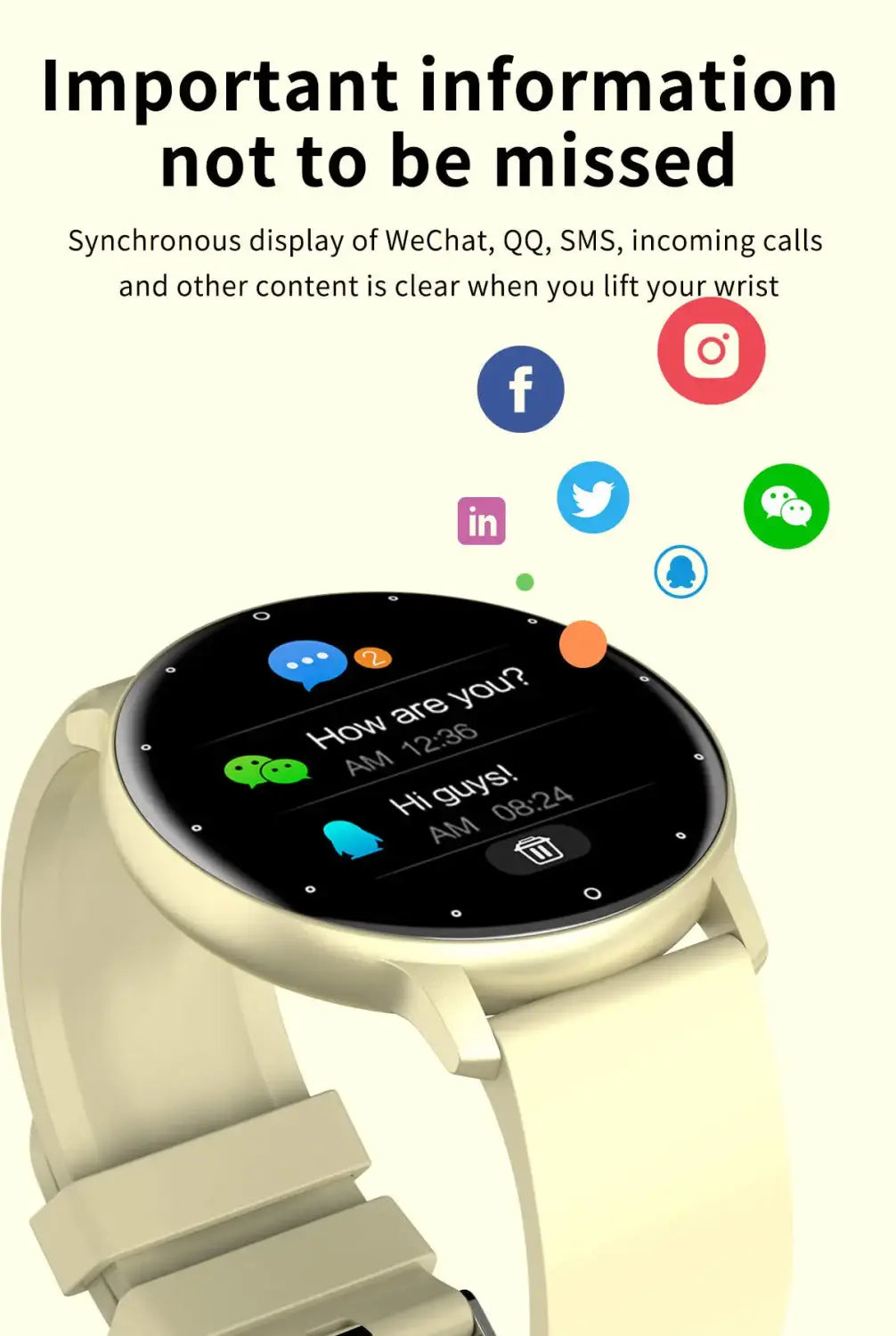 Touch Dial Fitness Tracker IP67 Waterproof 4G ROM Smartwatch