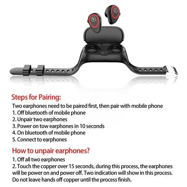 M1 Smartwatch 2in1 Bt Earphone Hate Rate Blood Pressure Monitor