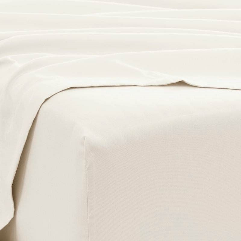 Twin Ivory Beige 4-Piece Soft Wrinkle Resistant Microfiber/Polyester Sheet Set-1