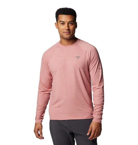 Columbia Mens PFG Uncharted Long Sleeve Sandalwood Pink Heather Medium