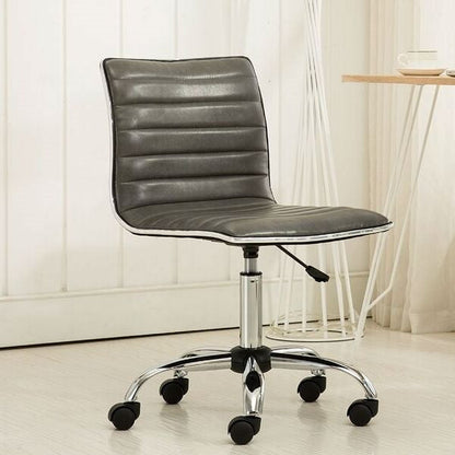 Heavy Duty Gray Channel-Tufted Conference Chair-0
