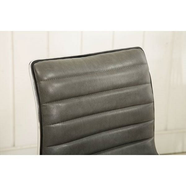Heavy Duty Gray Channel-Tufted Conference Chair-1