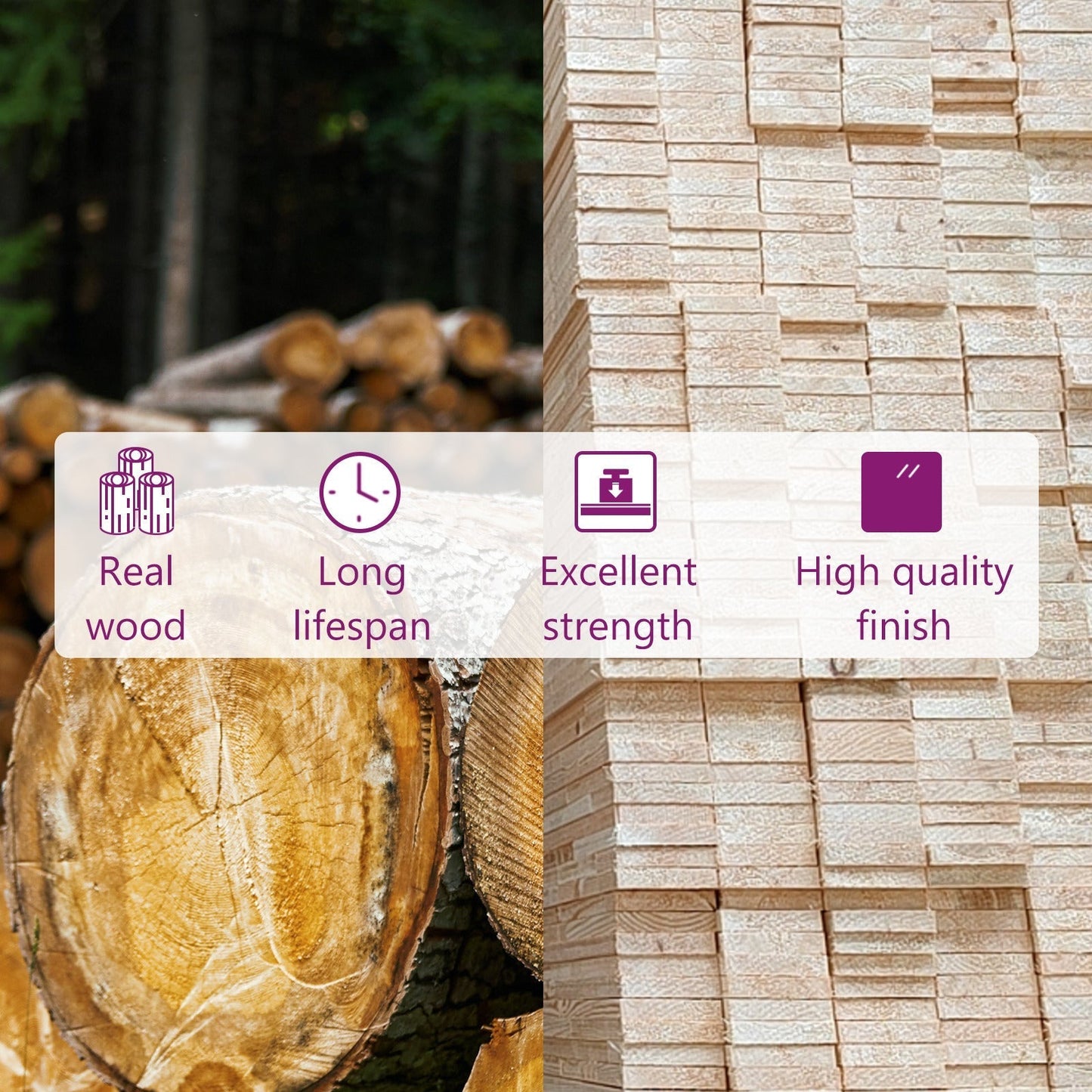 vidaXL 4 Piece Patio Lounge Set Solid Wood Pine Gray-4