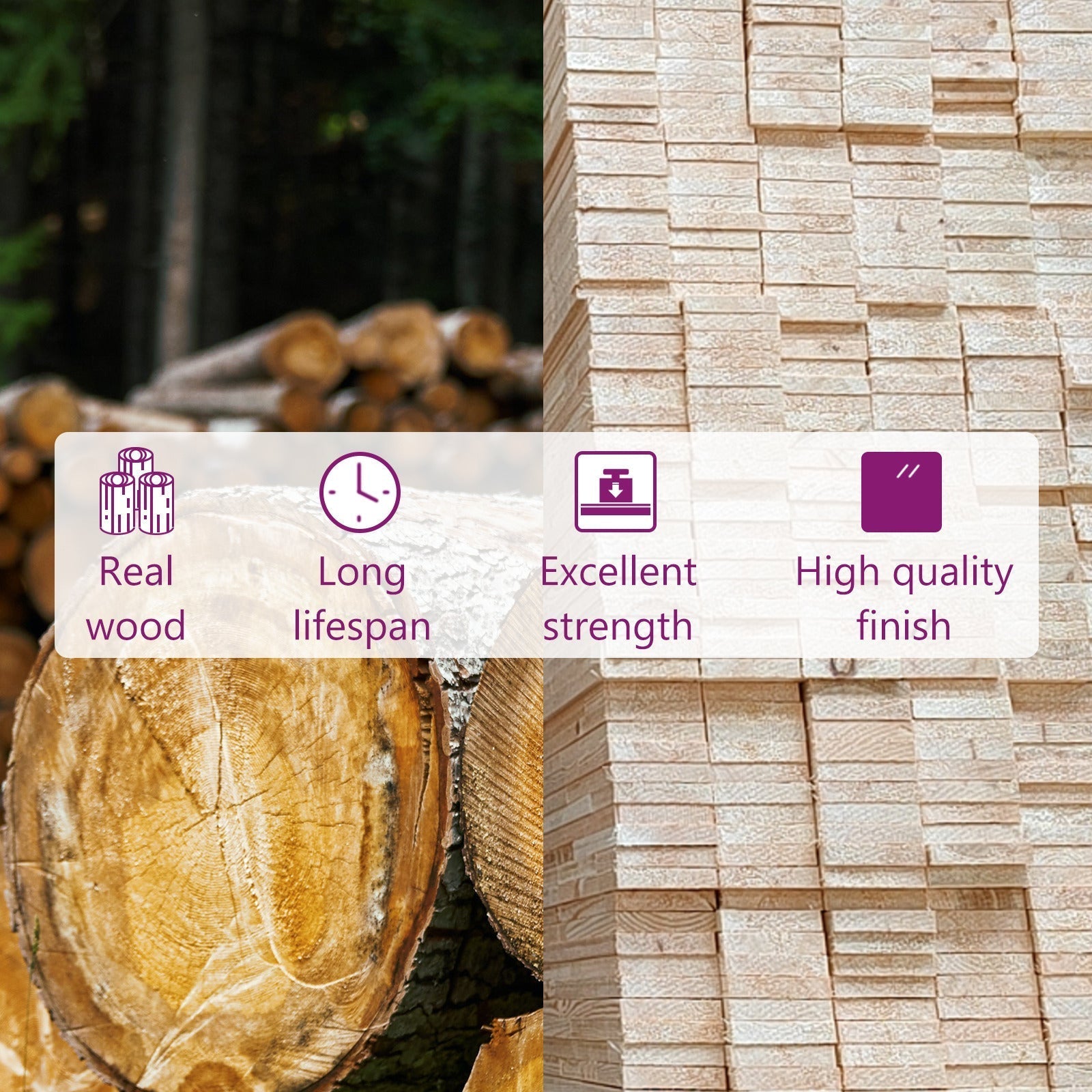 vidaXL 4 Piece Patio Lounge Set Solid Wood Pine Gray-4