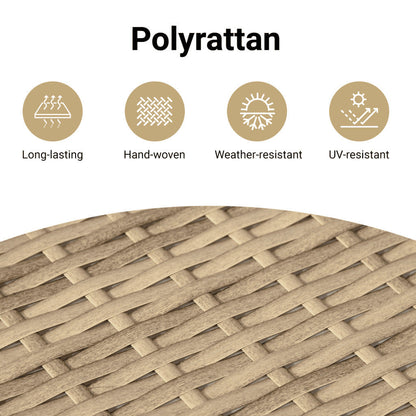 vidaXL Bistro Set with Cushions Outdoor Patio Furniture 3 Piece Poly Rattan-2