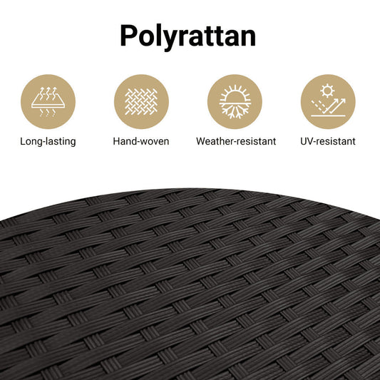 vidaXL Bistro Set with Cushions Outdoor Garden Furniture 3 Piece Poly Rattan-0