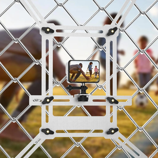 Gitaobac Fence Mount for Mevo Start GoPro iPhone Phones Action Cameras. with Cell Phone Clips for Baseball Softball Tennis Recording Cameras Net Chain Link Fence Clip Mount Holder