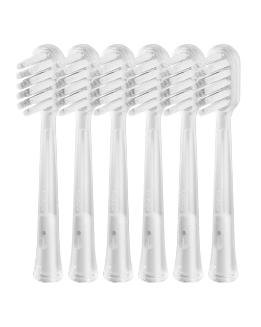 Laifen Cushioned Toothbrush Heads 6 Pack Replacement Toothbrush Headss for Adults Compatible Wave Electric Toothbrush (Gum Care Cushioned Transparent)
