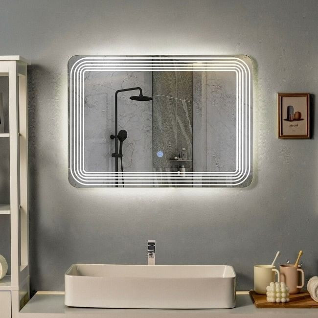 3 Tone LED Touch Sensor Wall Mounted Bathroom Mirror-0