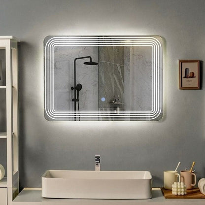 3 Tone LED Touch Sensor Wall Mounted Bathroom Mirror-0