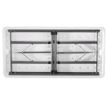 Adjustable Height 4-Foot Commercial Folding Table with White HDPE Top-0