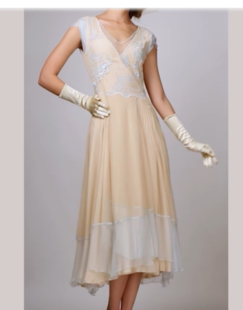 LAST ONES! SM(4) & XLG(14) ONLY - Nataya Nude/Mint, Multi-Use Silk Stitched, "Ayla" Day Dress Party, Cocktail Women's Apparel