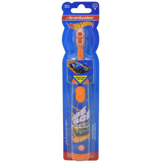 Brush Buddies Hot Wheels Electric Toothbrush Kids Electric Toothbrushes Battery Toothbrush Toddler Electric Toothbrush for Kids 4-7