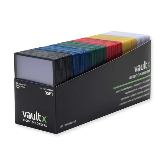 Vault X Premium Extra Thick Seamless Multi-Color Toploaders 35pt - 3" x 4" Rigid Card Holders for Trading Cards & Sports Cards (120 Pack)