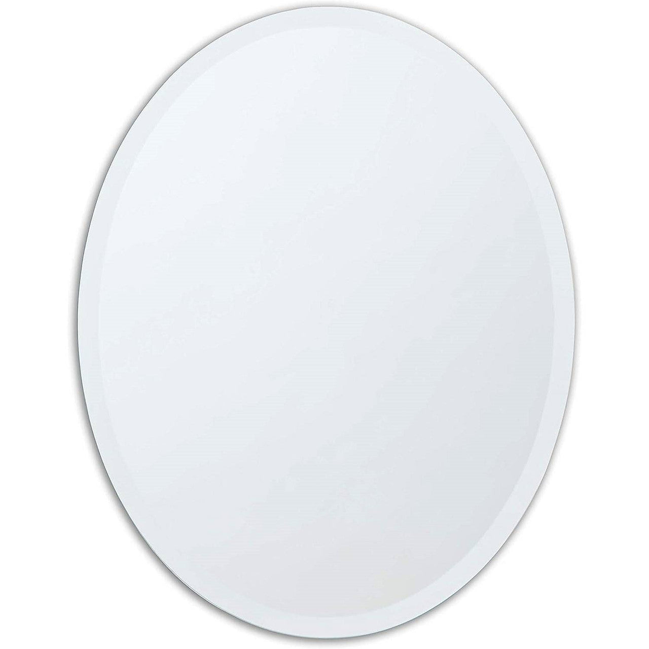 Oval Frameless 36-inch Beveled Bathroom Bedroom Living Room Vanity Wall Mirror-0