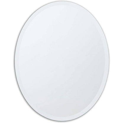 Oval Frameless 36-inch Beveled Bathroom Bedroom Living Room Vanity Wall Mirror-0