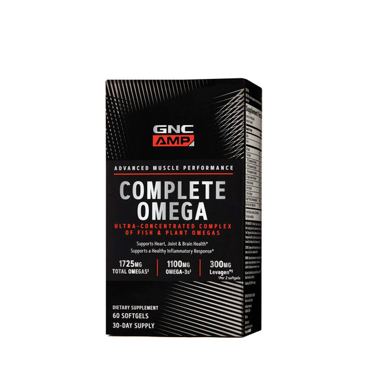 GNC AMP Complete Omega | Supports Heart Joint and Brain Health | 60 Count