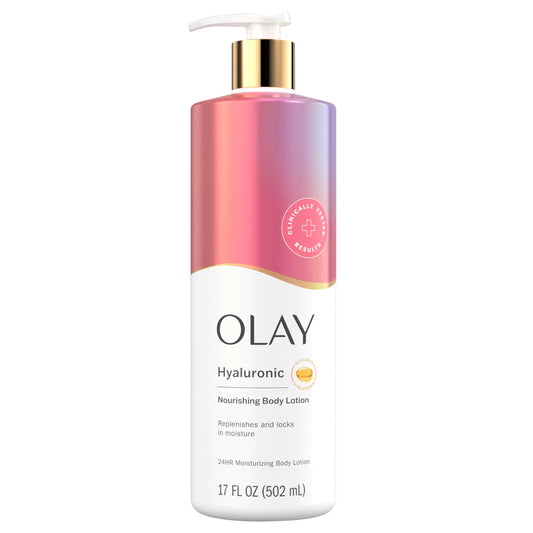 Olay Body Lotion Nourishing & Hydrating for Women with Hyaluronic Acid 24hr Moisturizing Vitamin E & Vitamin B3 Complex Fast Absorbting Formula 17 fl oz