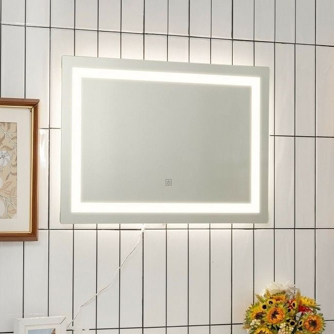 27.5 inch LED Touch Sensor Wall Mounted Corded Bathroom Mirror-1