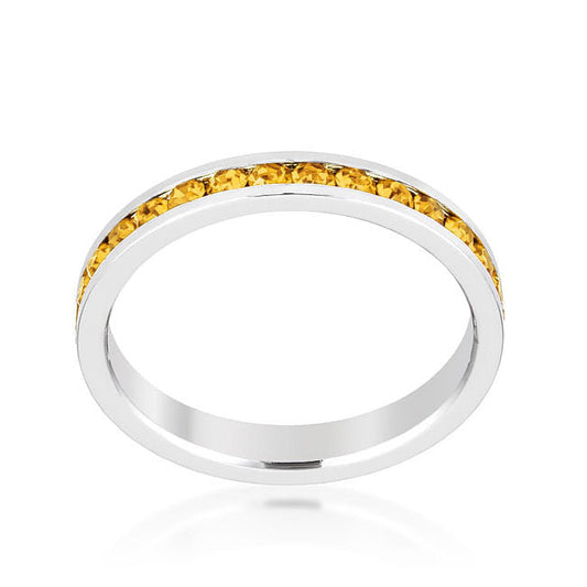 Stylish Stackables with Yellow Crystal Ring-0
