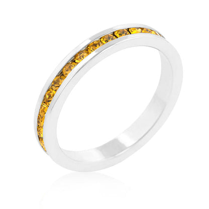 Stylish Stackables with Yellow Crystal Ring-2