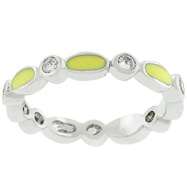 Yellow Link Enamel Stacker Ring-1