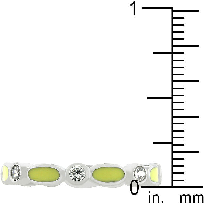 Yellow Link Enamel Stacker Ring-2