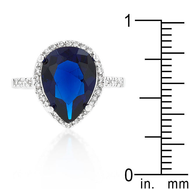 Sapphire Cubic Zirconia Drop Ring-2