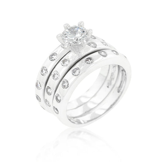 Bezel Set Engagement Ring Set-0