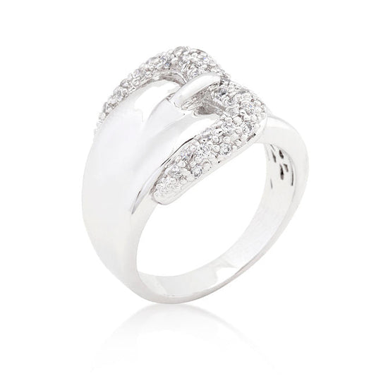 Simple Cubic Zirconia Belt Ring-0