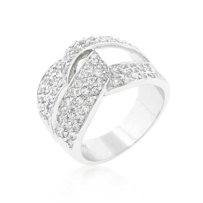 Cubic Zirconia Knot Ring-0
