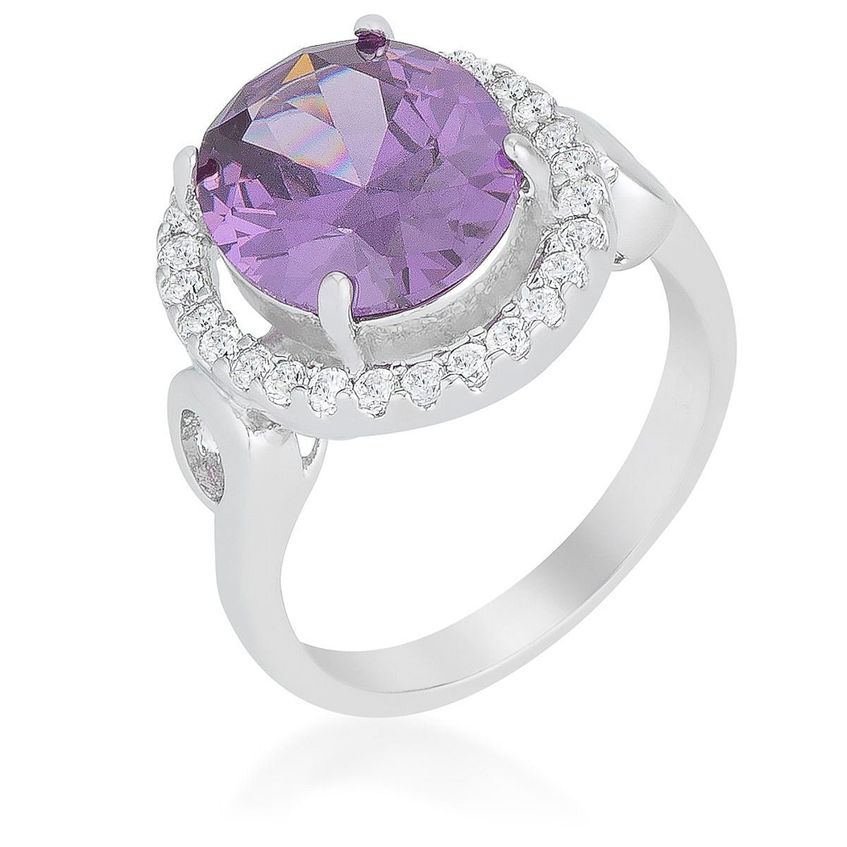 Amethyst Halo Cocktail Ring-0