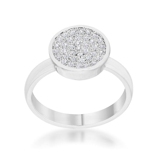 Krystal 0.2ct CZ Rhodium Pave Circle Ring-1