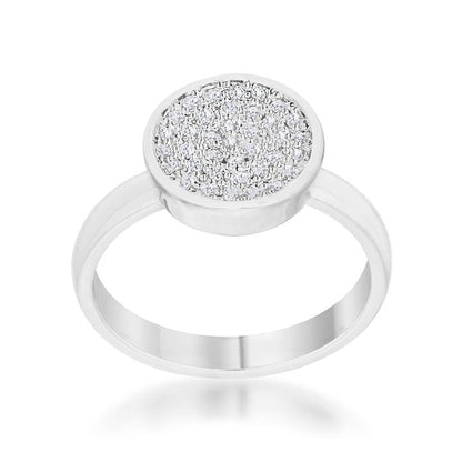Krystal 0.2ct CZ Rhodium Pave Circle Ring-1