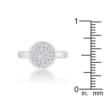 Krystal 0.2ct CZ Rhodium Pave Circle Ring-3