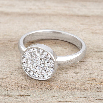 Krystal 0.2ct CZ Rhodium Pave Circle Ring-2