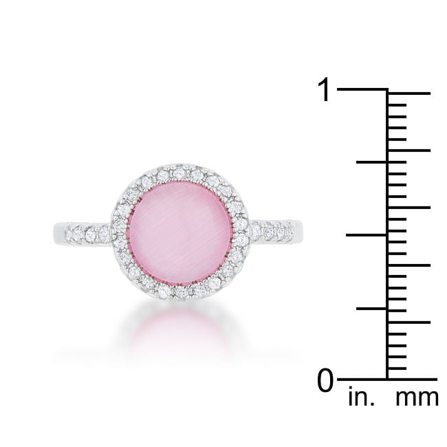 Patricia 0.3ct CZ Pink Cat's Eye Rhodium Classic Ring-3