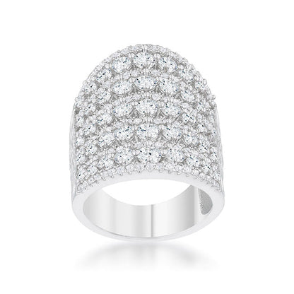 Charlyn 2.5ct Rhodium CZ Statement Cocktail Ring-1
