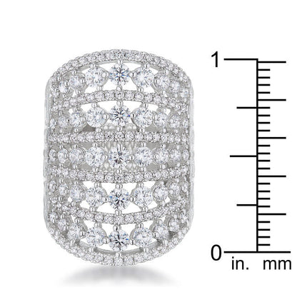Charlyn 2.5ct Rhodium CZ Statement Cocktail Ring-3
