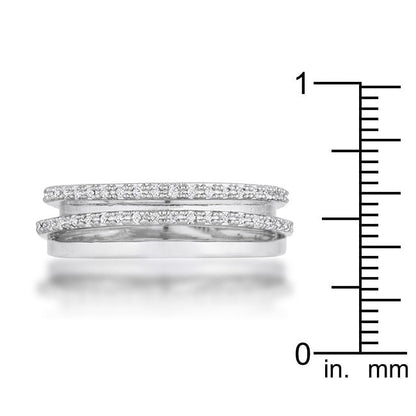 Laurie 0.2ct CZ Rhodium Contemporary Trio Band Ring-4
