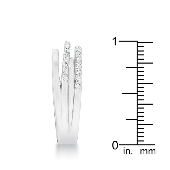 Laurie 0.2ct CZ Rhodium Contemporary Trio Band Ring-2