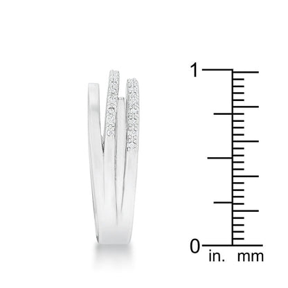 Laurie 0.2ct CZ Rhodium Contemporary Trio Band Ring-2
