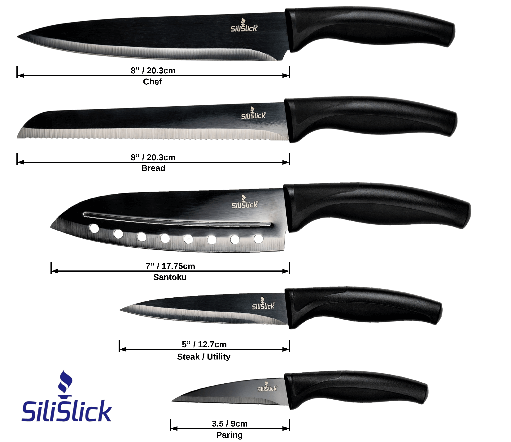 Kitchen Knife Set Kit | Red Magnetic Rack & Portable Sharpener
