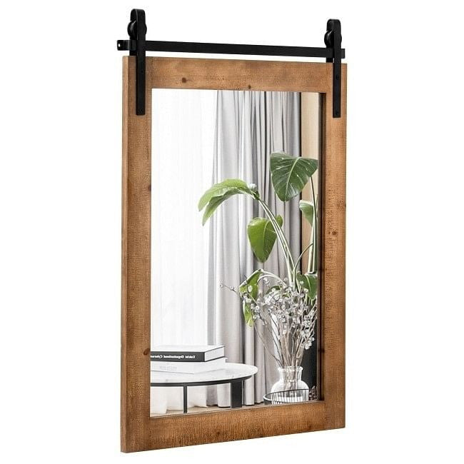30 x 22 Inch Rustic FarmHouse Wall Mounted Bathroom Mirror-2