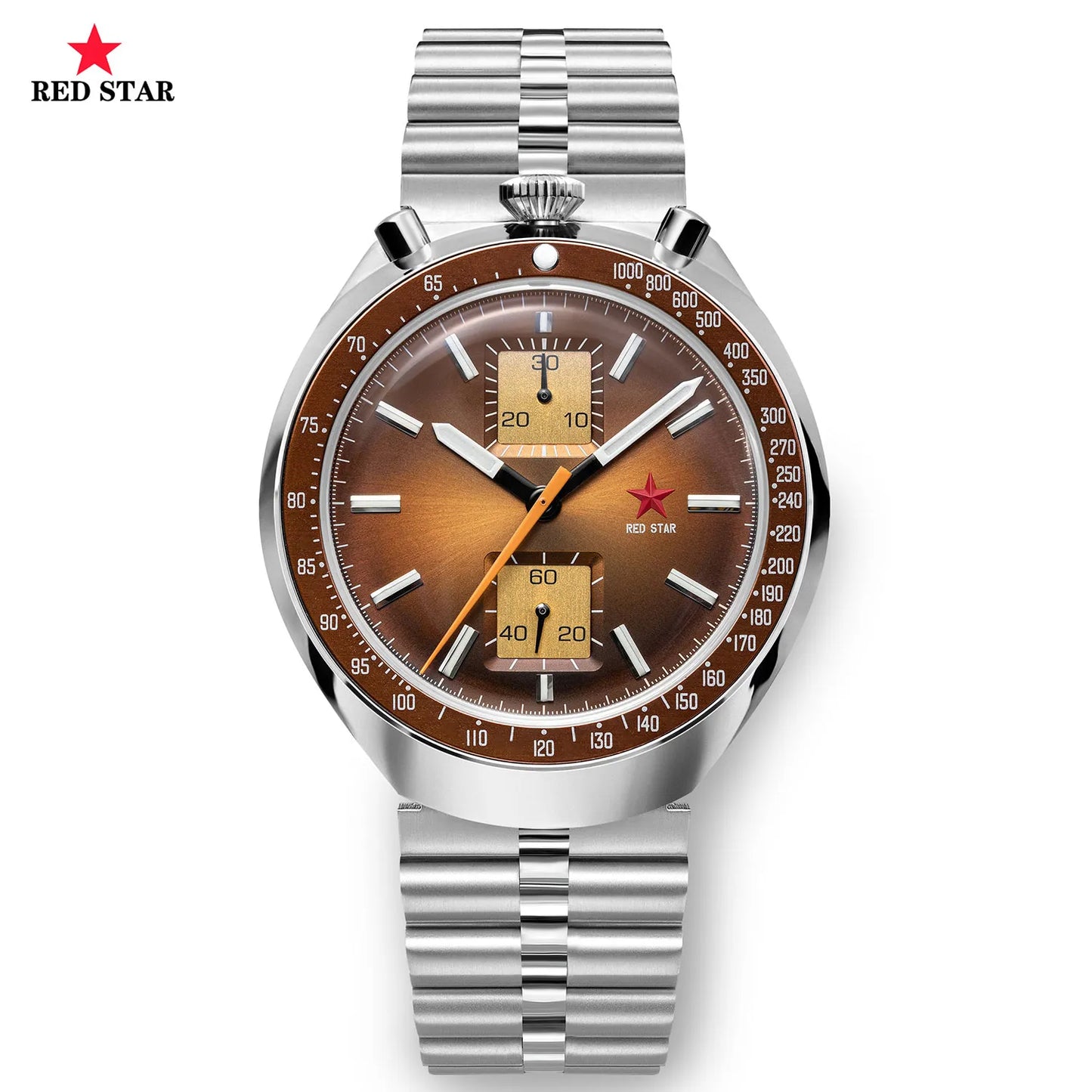 RED STAR Retro Seagull Movement 1963 Chronograph 42mm Watches For Men Mechanical st1901 Hardlex Military Luminous Wristwatches