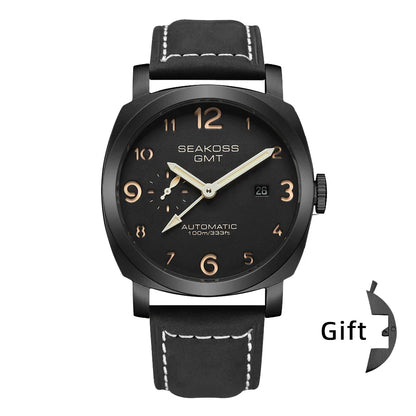 SEAKOSS GMT Diving Automatic Mechanical Watch 10Bar Men 1963 Seagull 2557 Movement Super Luminous Calendar Sapphire Wristwatches