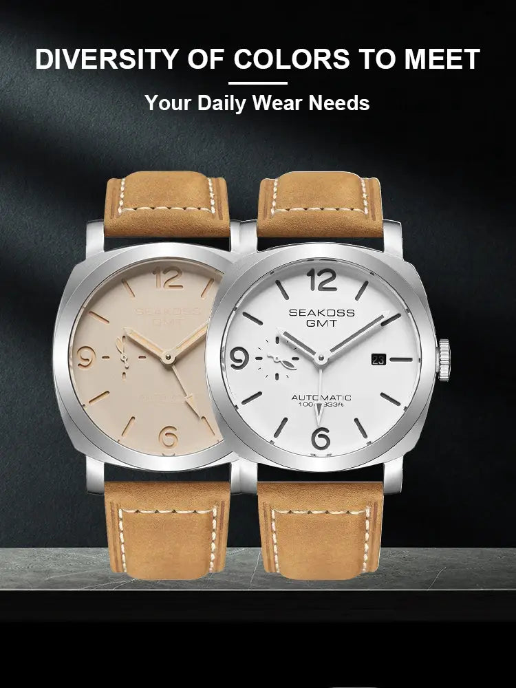 SEAKOSS GMT Diving Automatic Mechanical Watch 10Bar Men 1963 Seagull 2557 Movement Super Luminous Calendar Sapphire