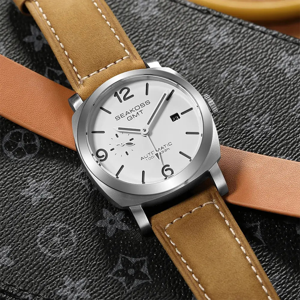 SEAKOSS GMT Diving Automatic Mechanical Watch 10Bar Men 1963 Seagull 2557 Movement Super Luminous Calendar Sapphire